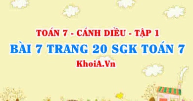 Bài 7 trang 20 SGK Toán 7 tập 1 Cánh Diều